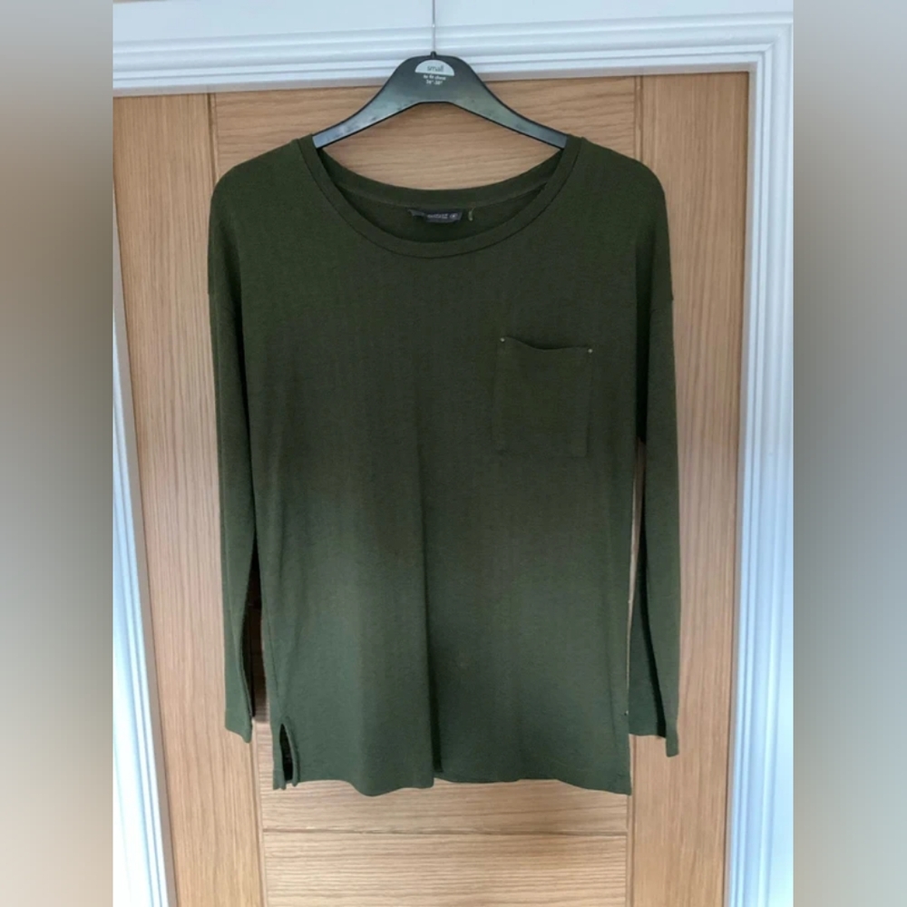 Olive Green Long Sleeve Top